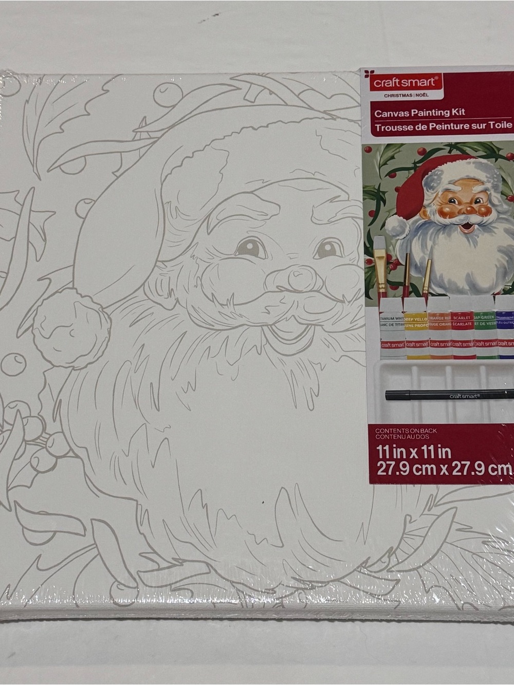 Santa Canvas Painting Kit - White